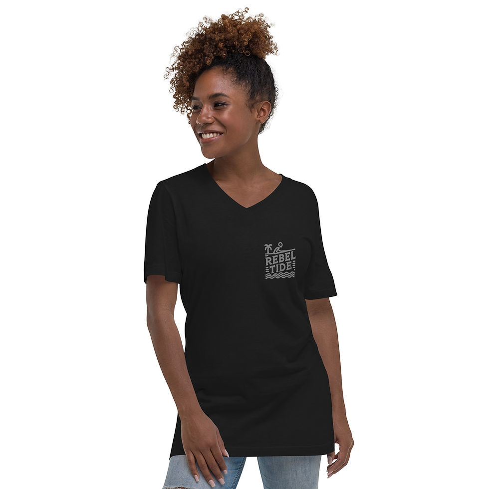 Thumbnail: REBEL TIDE Unisex V-Neck Tee – Classic Comfort, Bold Attitude - La Sirena Brava