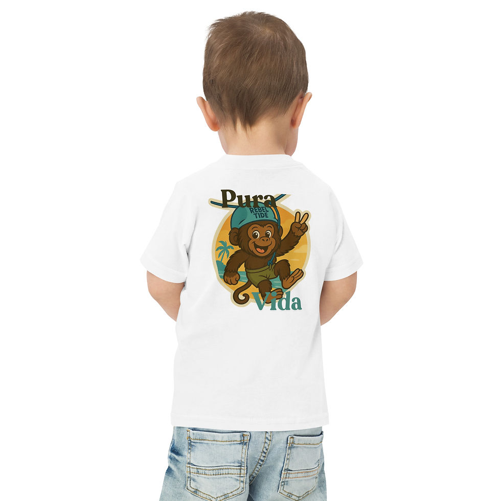 Thumbnail: REBEL TIDE Toddler Jersey T-Shirt – Wild Hearts Start Young - Mono