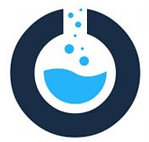 ToxLab Consulting's Logo. Flask with blue liquid and bubbles. CLIA consultants