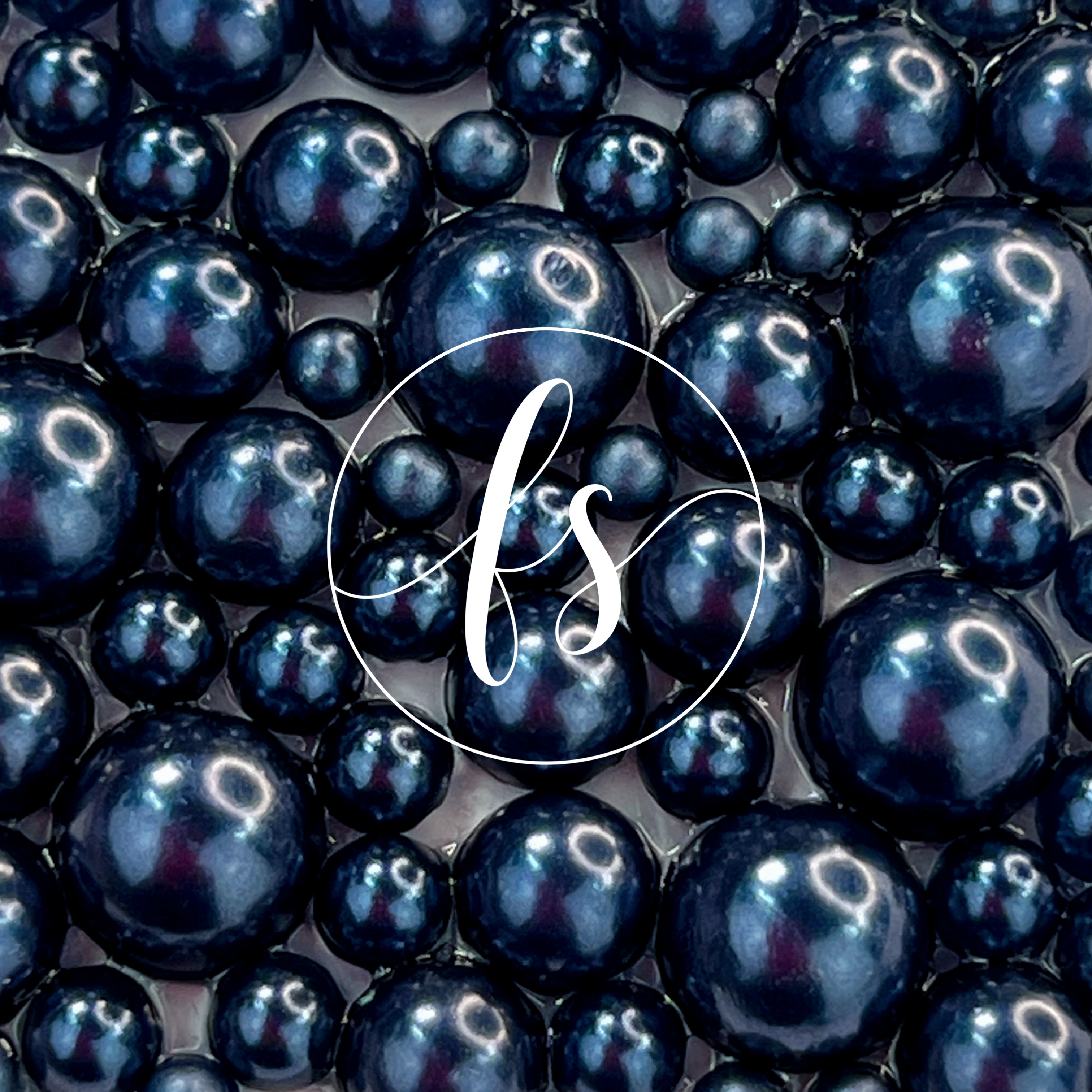 DEEP NAVY FLATBACK PEARLS