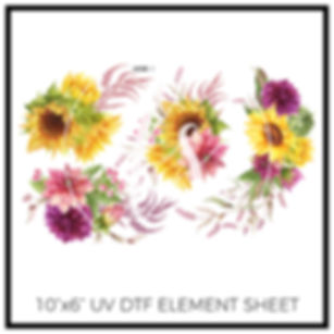 floral uv dtf decal