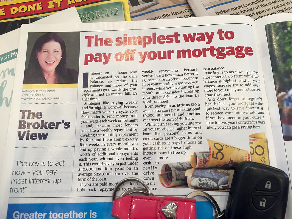 Simplest way to pay of your home loan - Two Red Shoes Mortgage broker