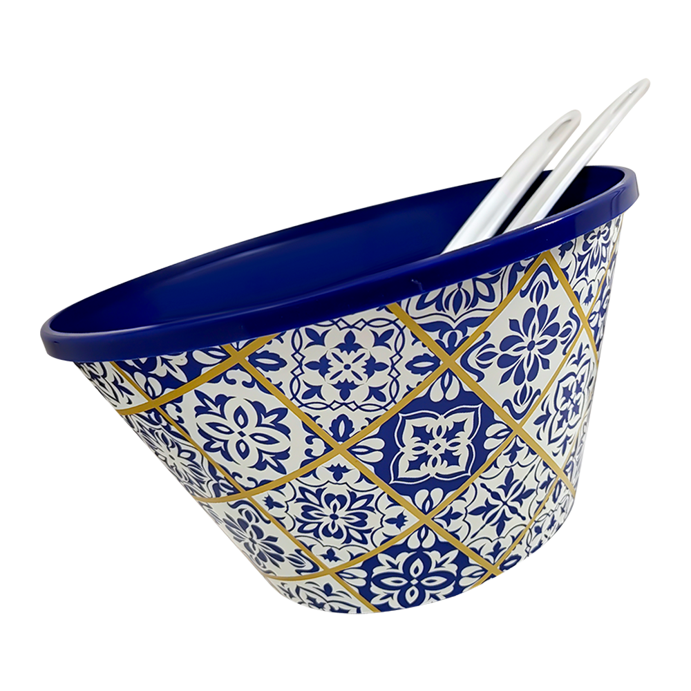 TAZON AZUL DECORADO C/2 UTENCILIOS (4.6 L)-HEREVIN