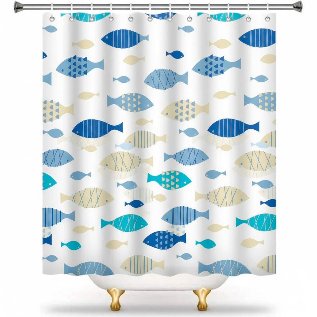 CORTINA DECORADA PARA BAÑO DE PVC (180*180cm)