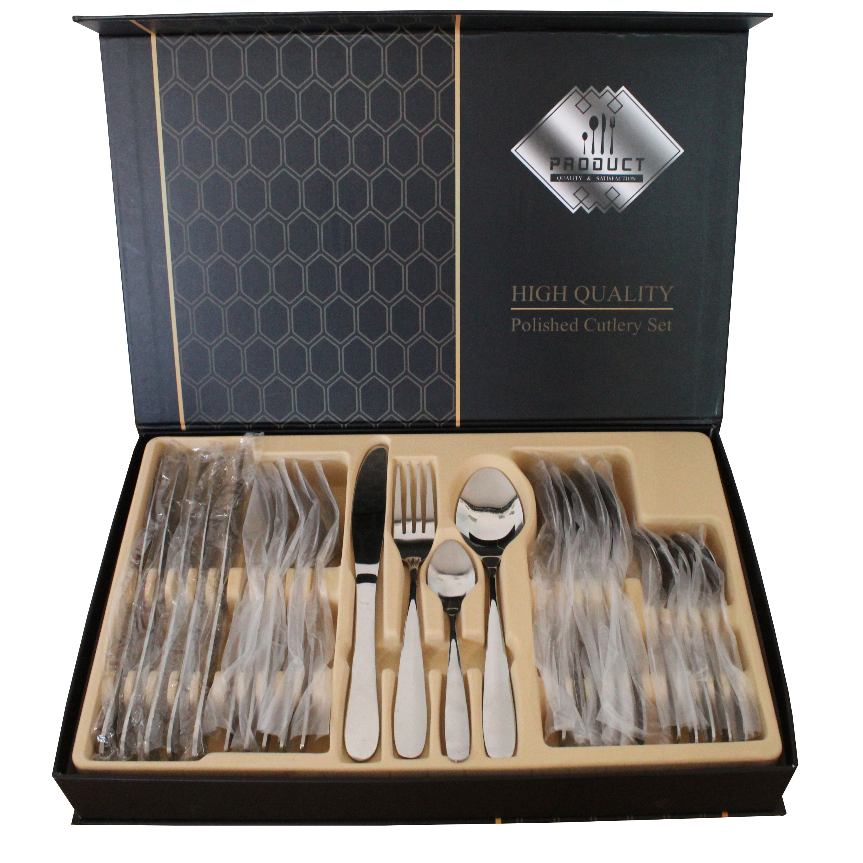 JCAX:JUEGO DE CUBIERTOS DE ACERO INOXIDABLE (24 PZS)