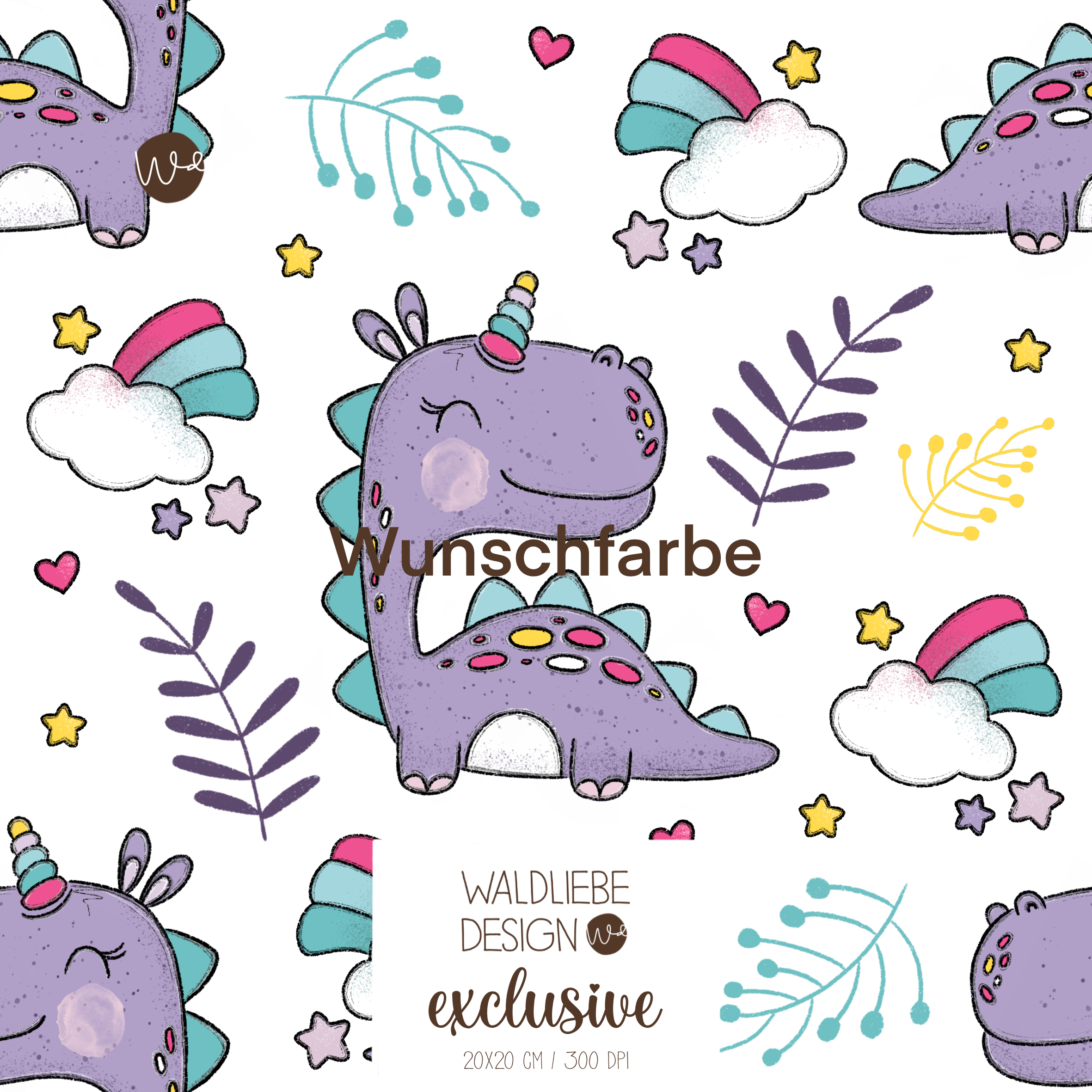 Digitales Stoffdesign „DINOCORN“ WF