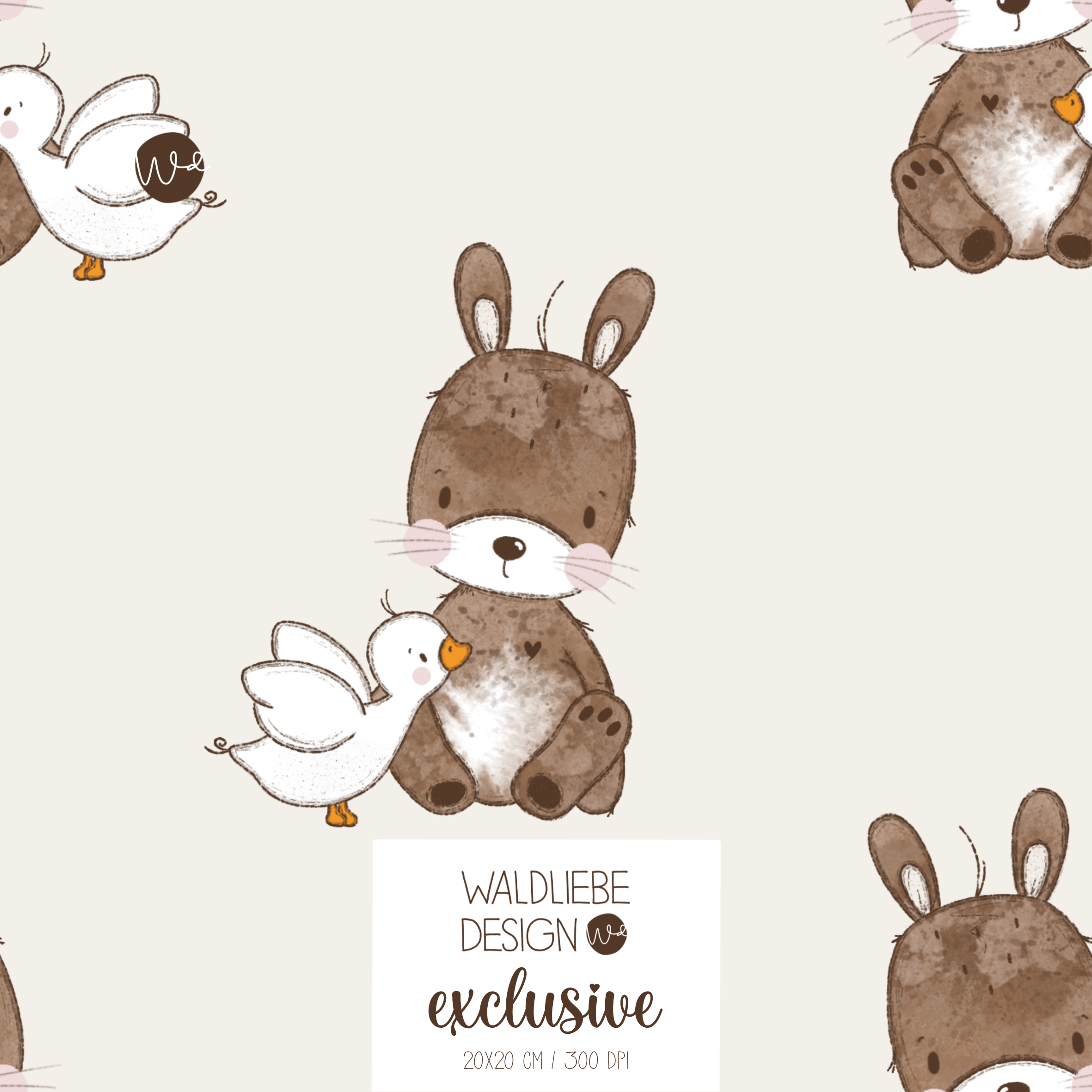 Digitales Stoffdesign „HASE“ 1