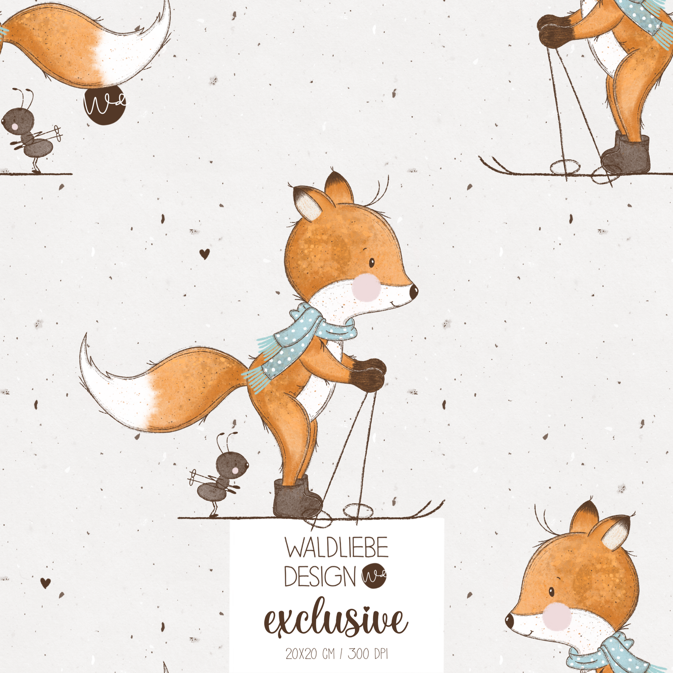 Digitales Stoffdesign „SKI FOAN“ 1