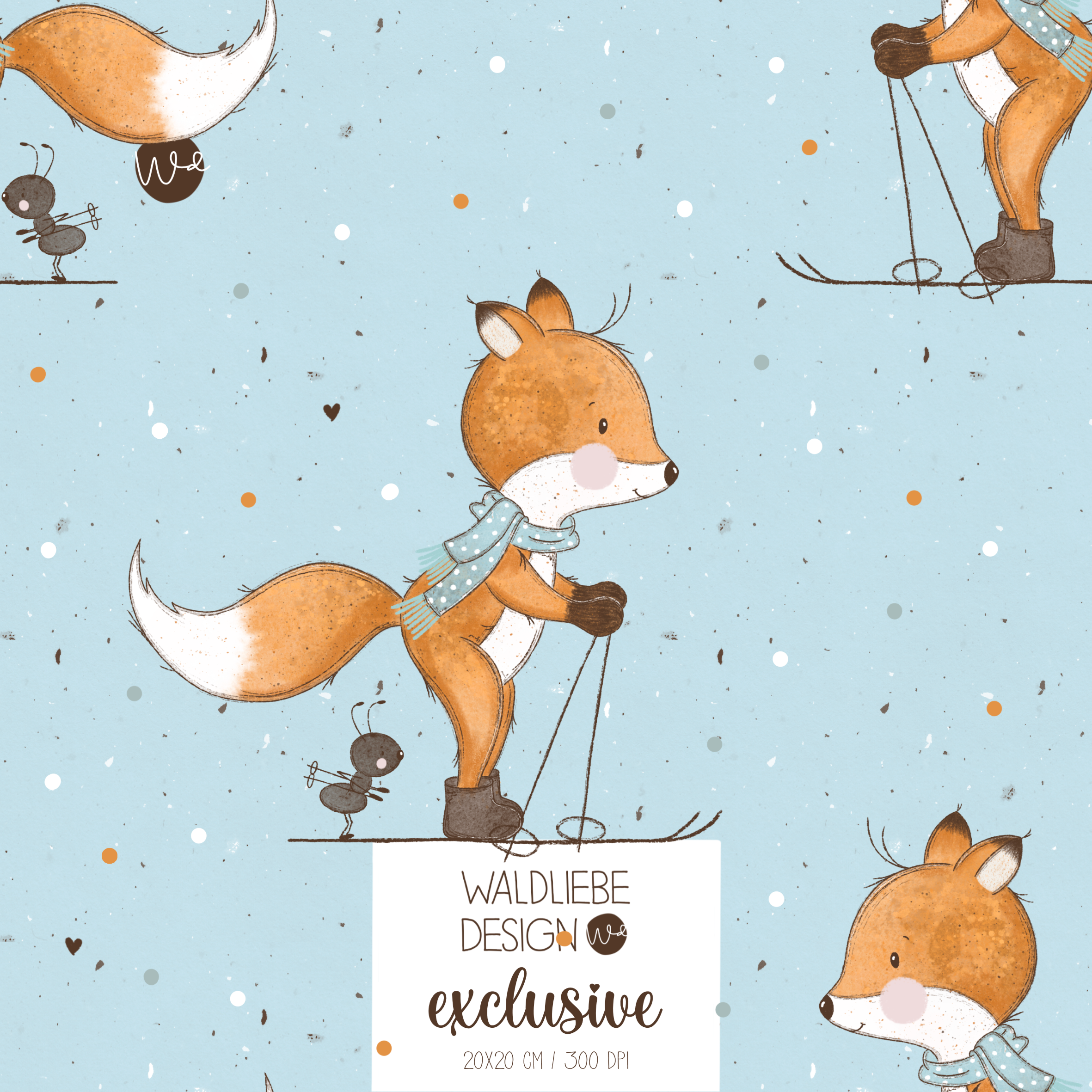 Digitales Stoffdesign „SKI FOAN“ 4