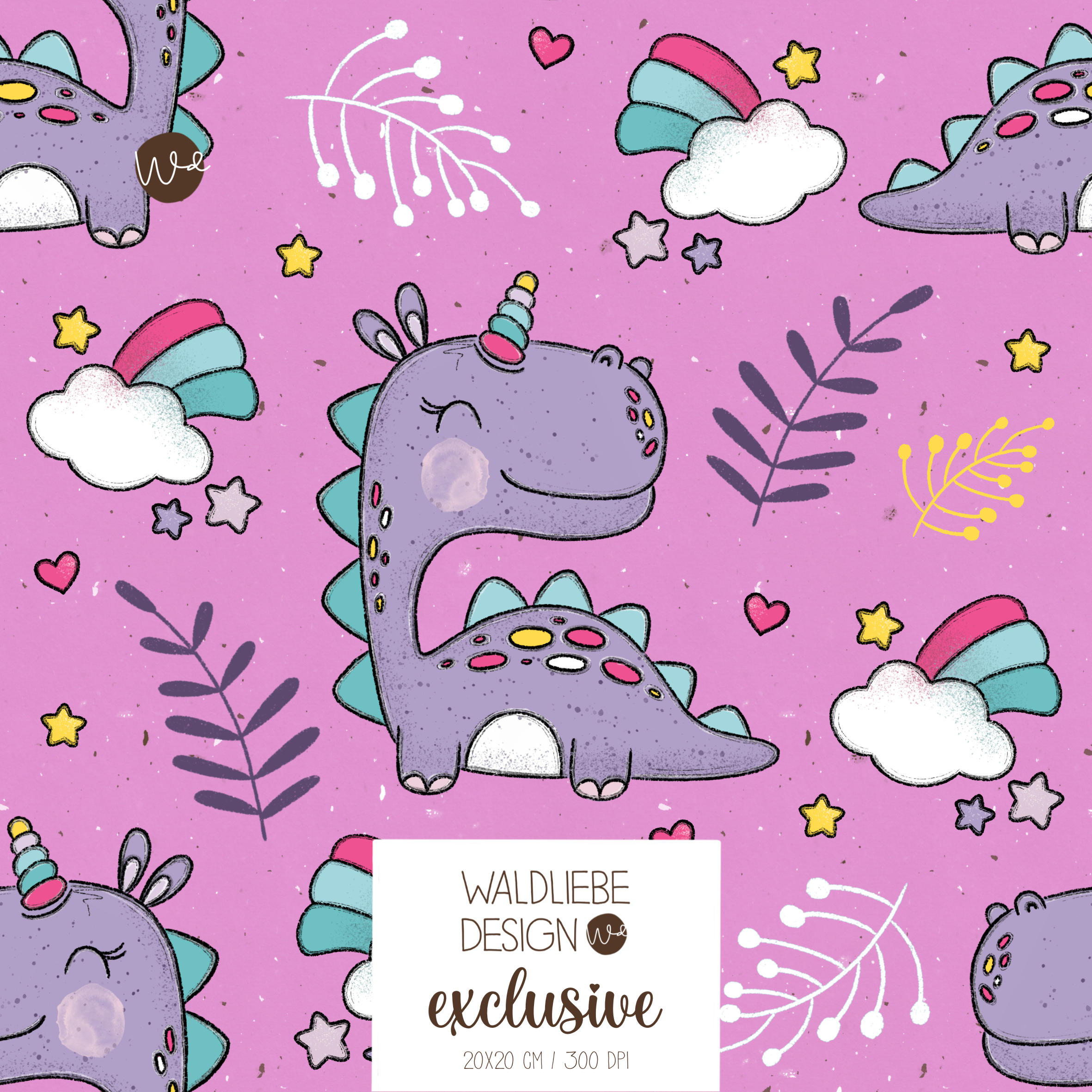Digitales Stoffdesign „DINOCORN“ 7
