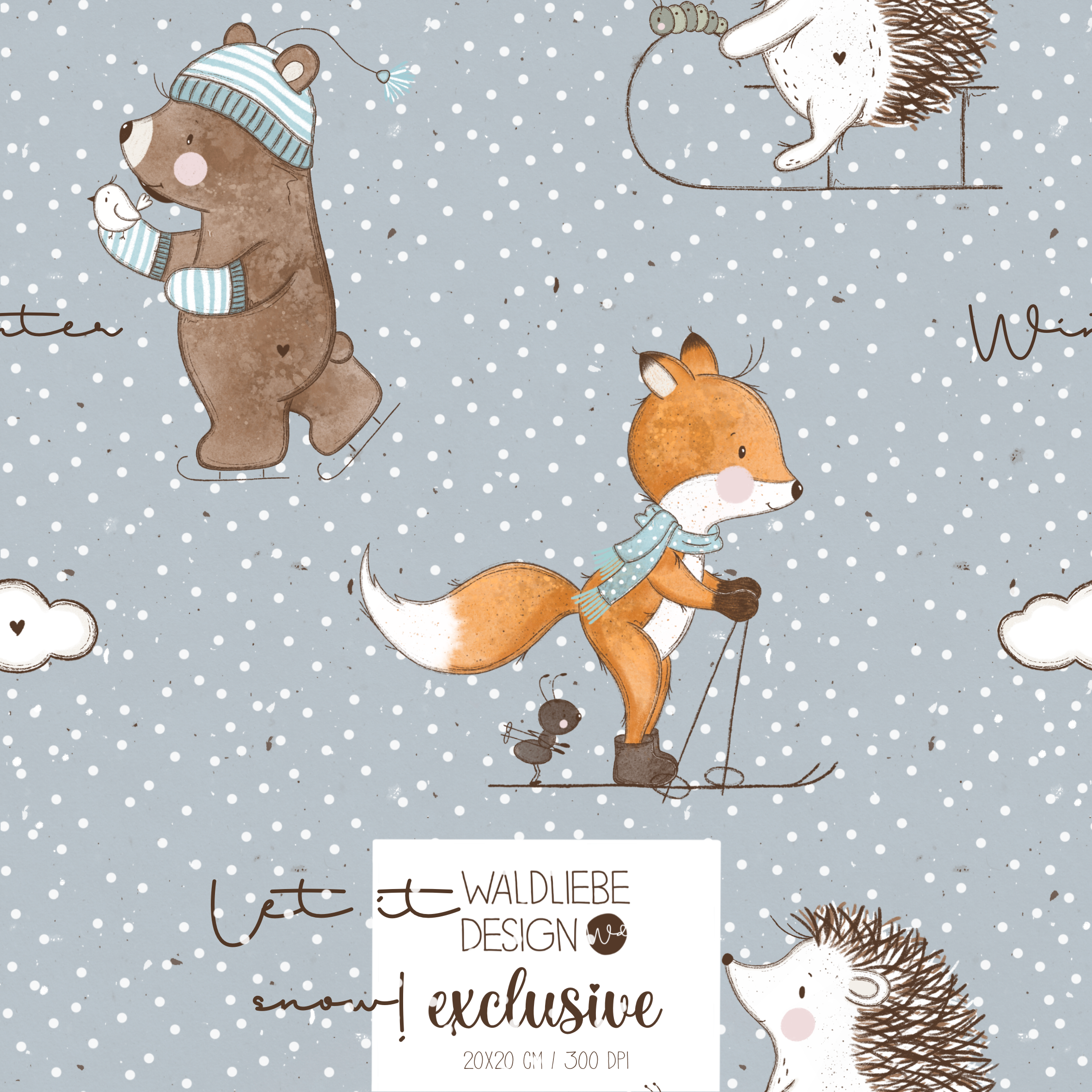 Digitales Stoffdesign „LET IT SNOW“ 4