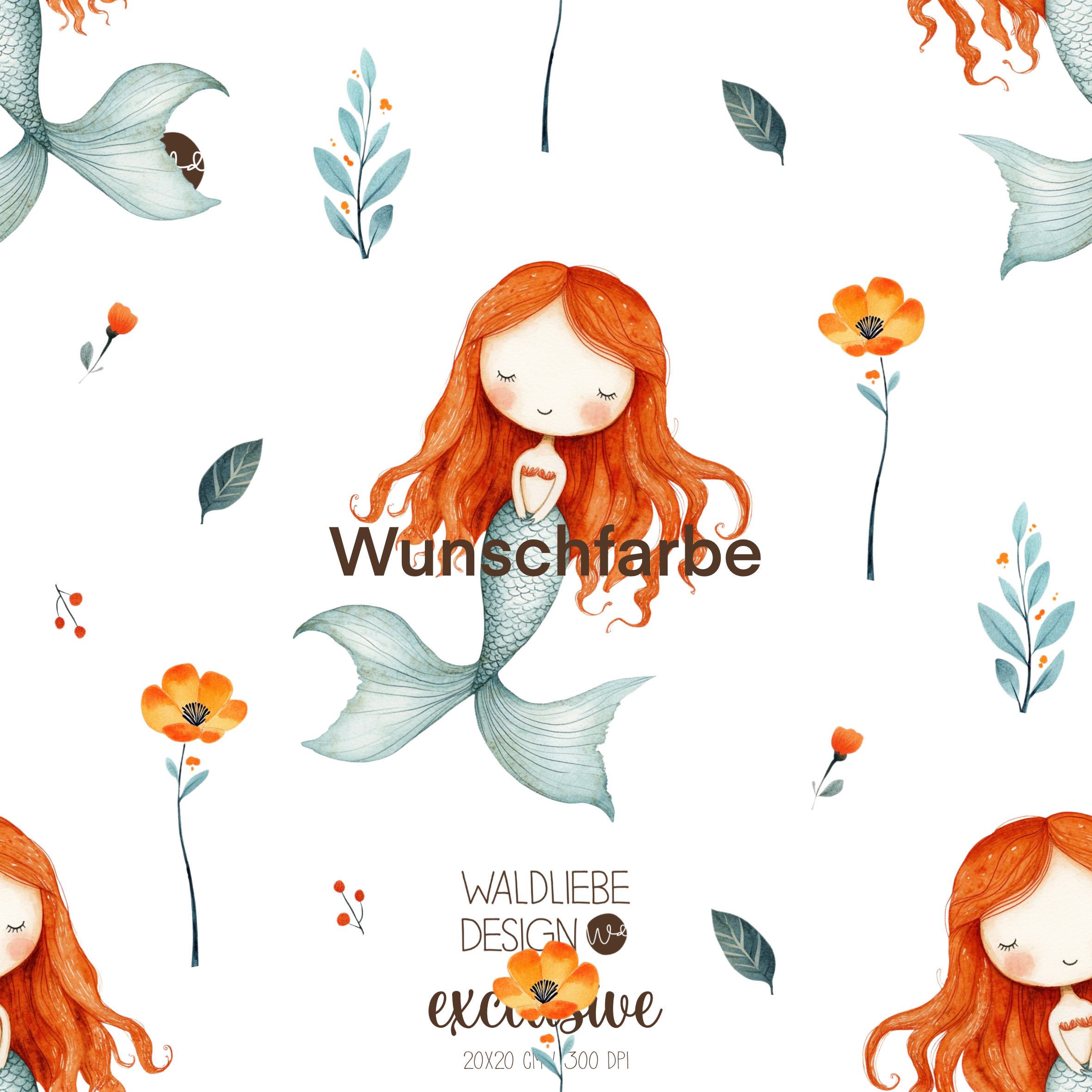 Digitales Stoffdesign KI „MERMAID“ WF