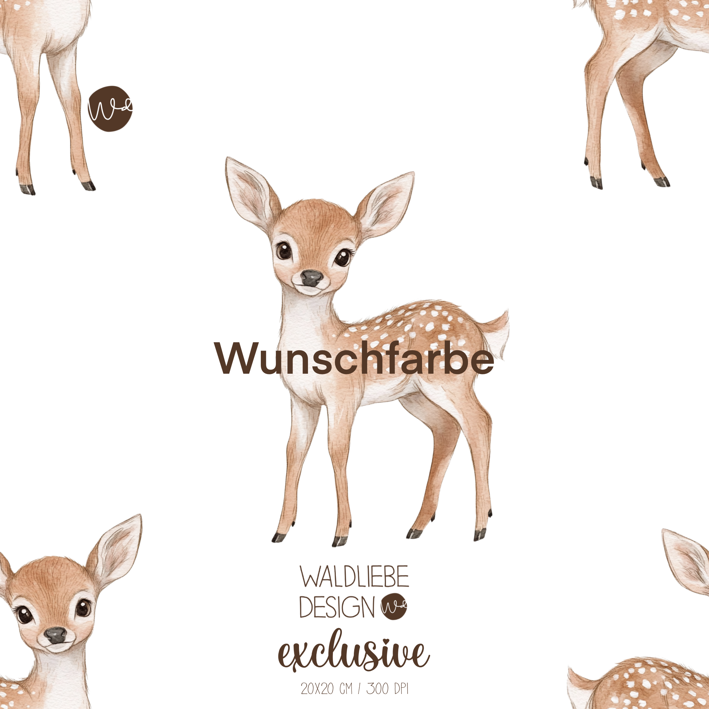 Digitales Stoffdesign KI „REH“ WF