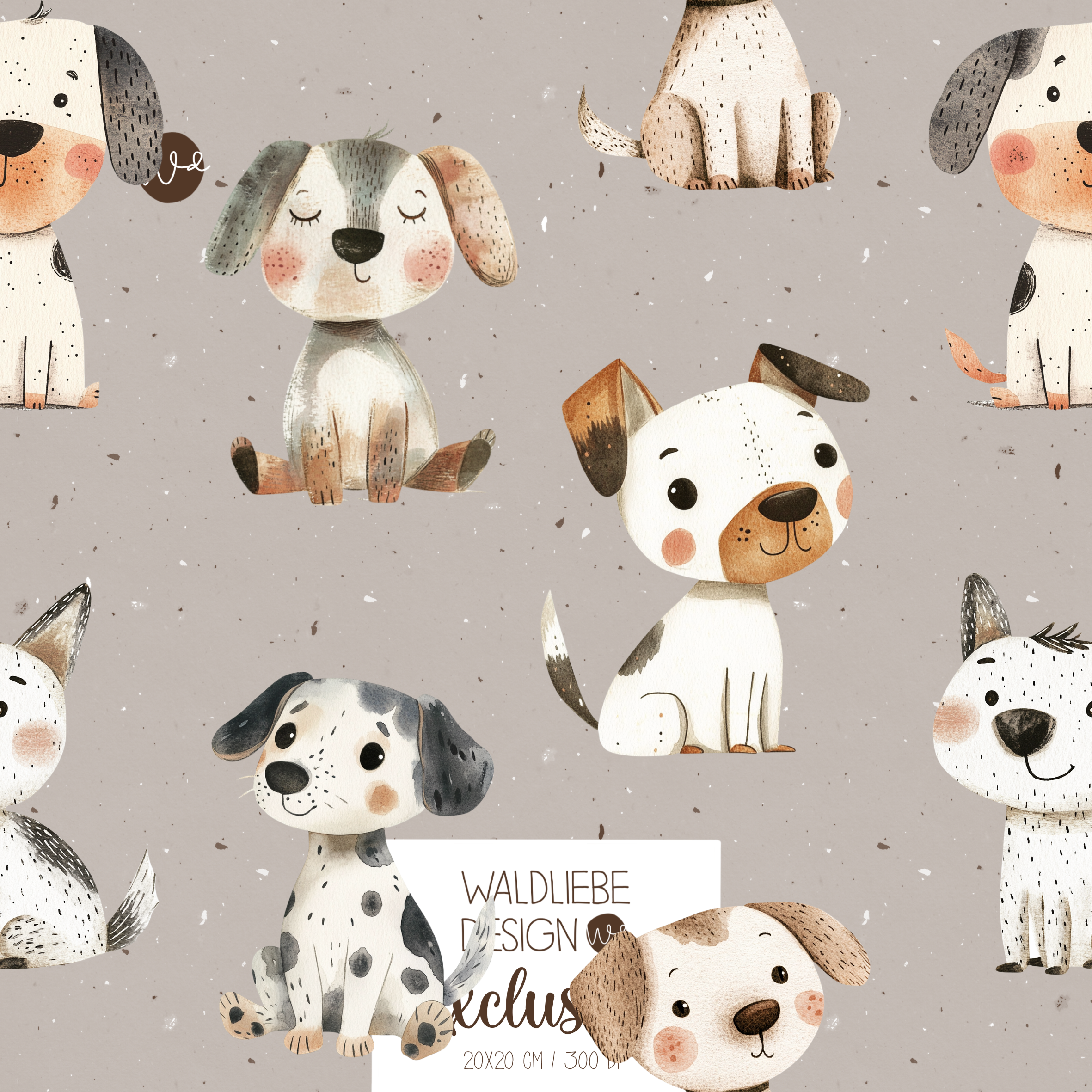 Digitales Stoffdesign KI „DOGGIES“ 3
