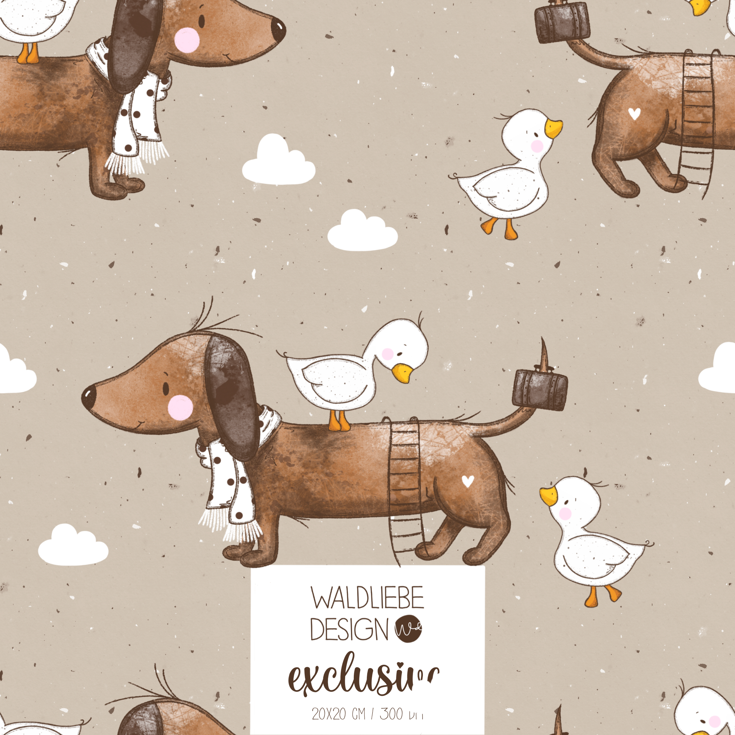 Digitales Stoffdesign „DACKELTAXI“ 5
