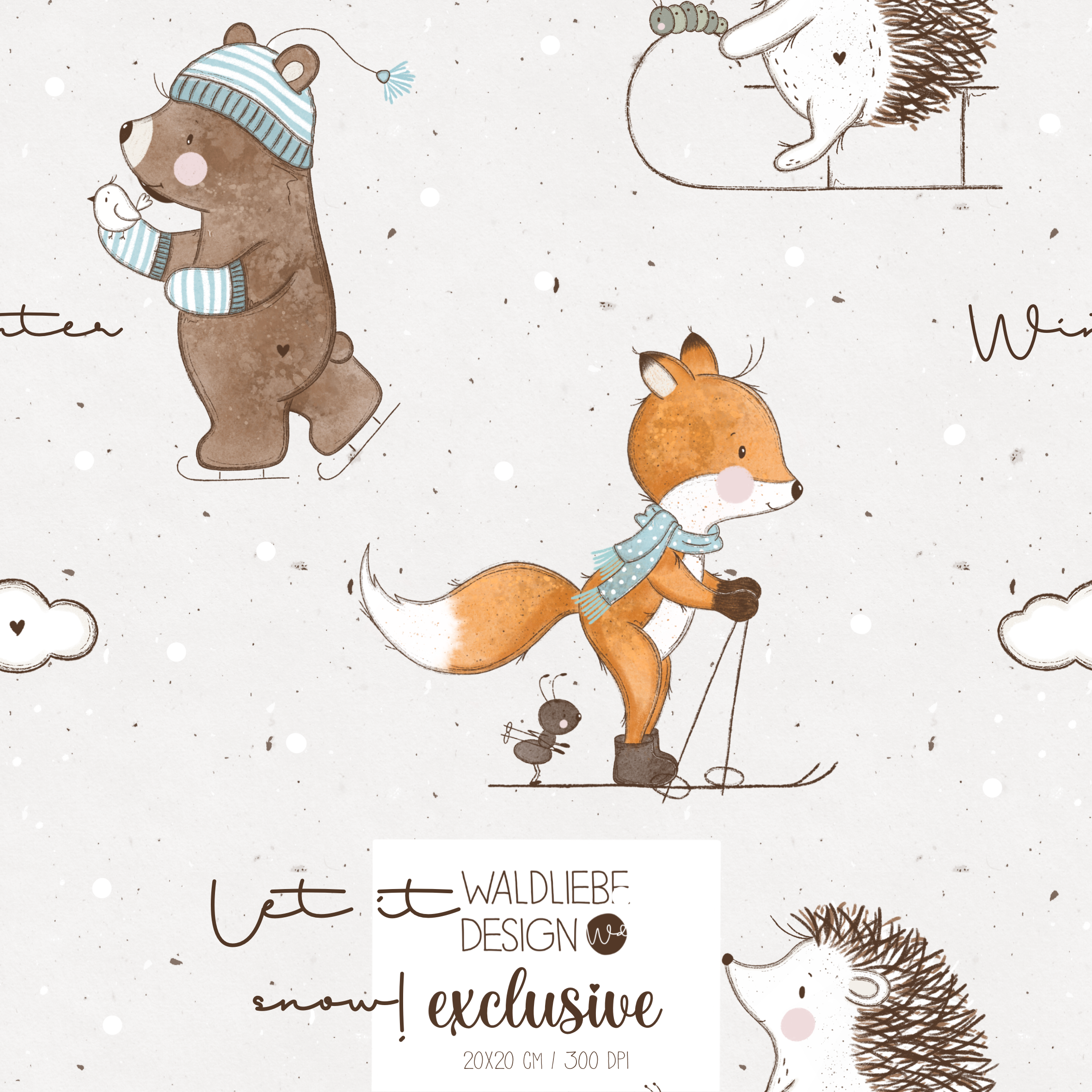 Digitales Stoffdesign „LET IT SNOW“ 1