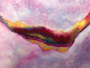 “Surge” (gouache and ink on canvas board)