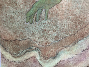 “Who Has Measured with His Palm the Waters” Isaiah 40:12 (watercolor, acrylic and graphite pencil)