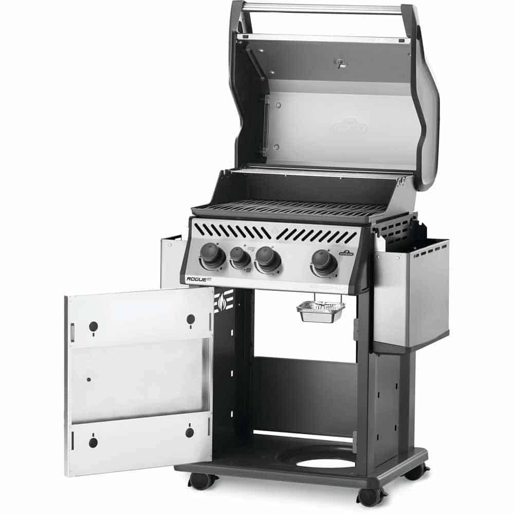 Natural Gas Grill With Infrared Side Burner, Black