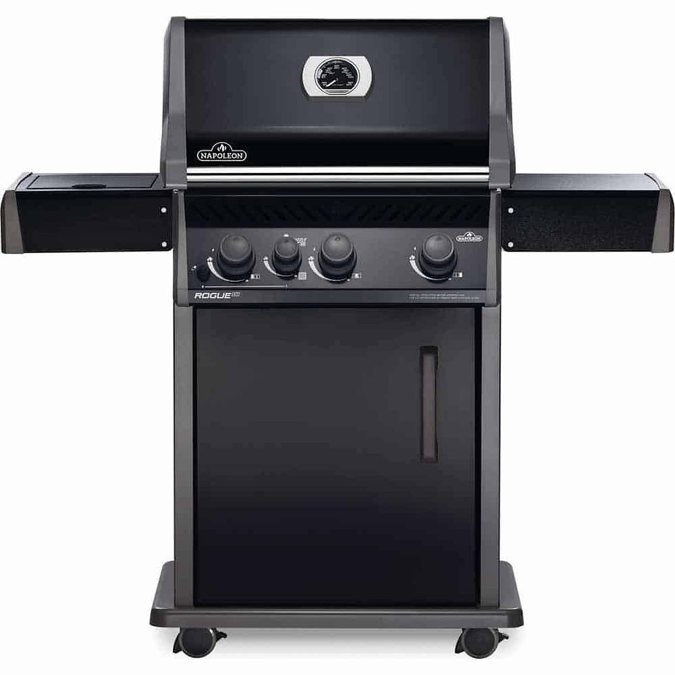 Thumbnail: Natural Gas Grill With Infrared Side Burner, Black