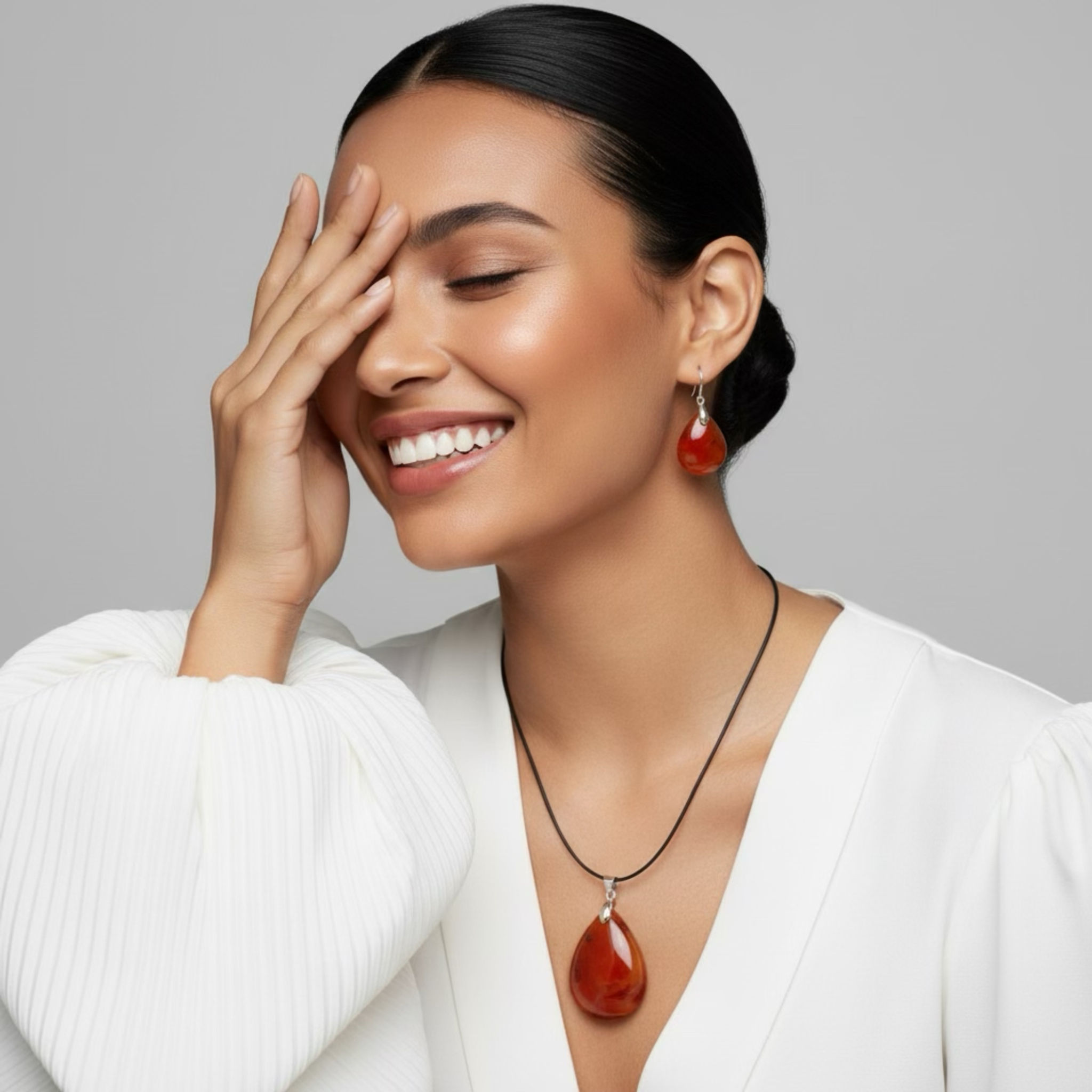 Carnelian Necklace and Earrings 