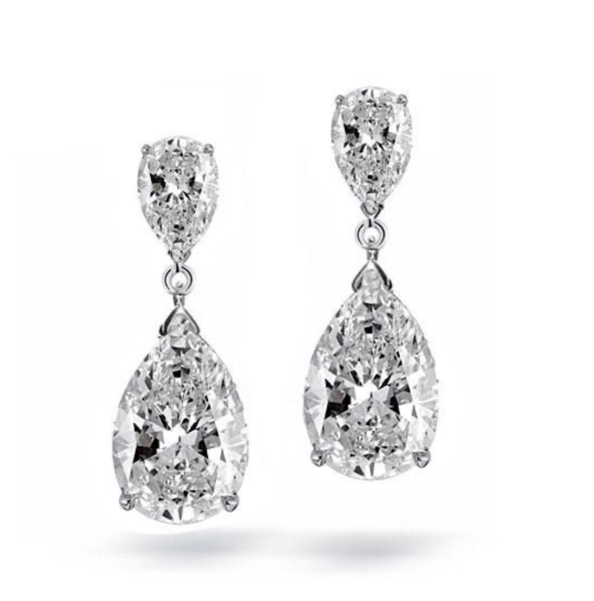4 Carat Pear Shape Earrings
