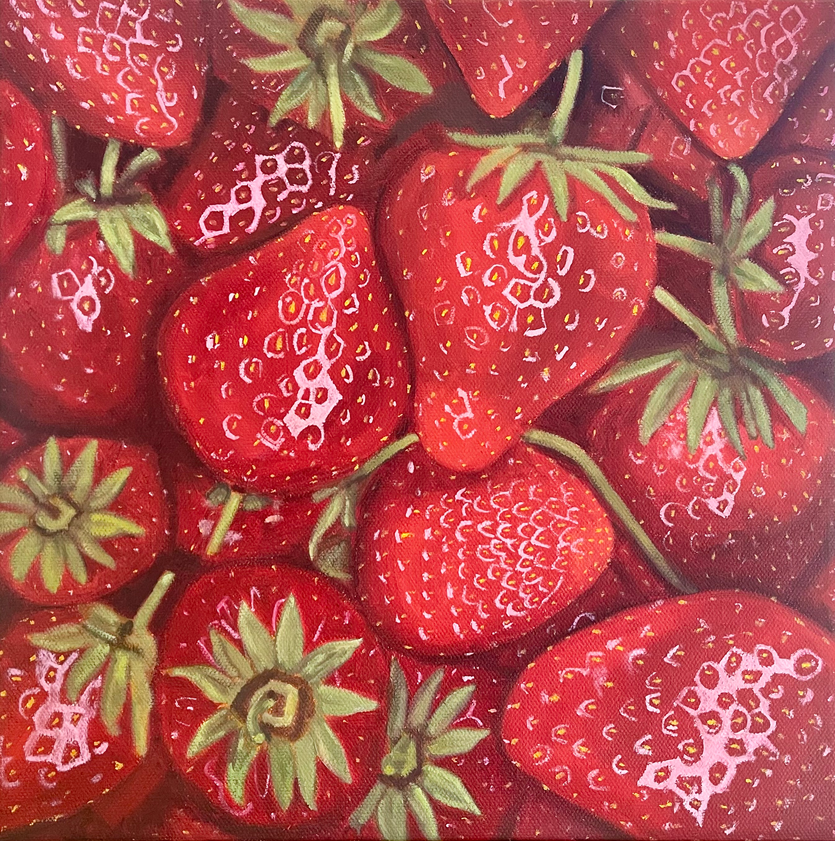 Strawberries - 12x12” - Original oil painting
