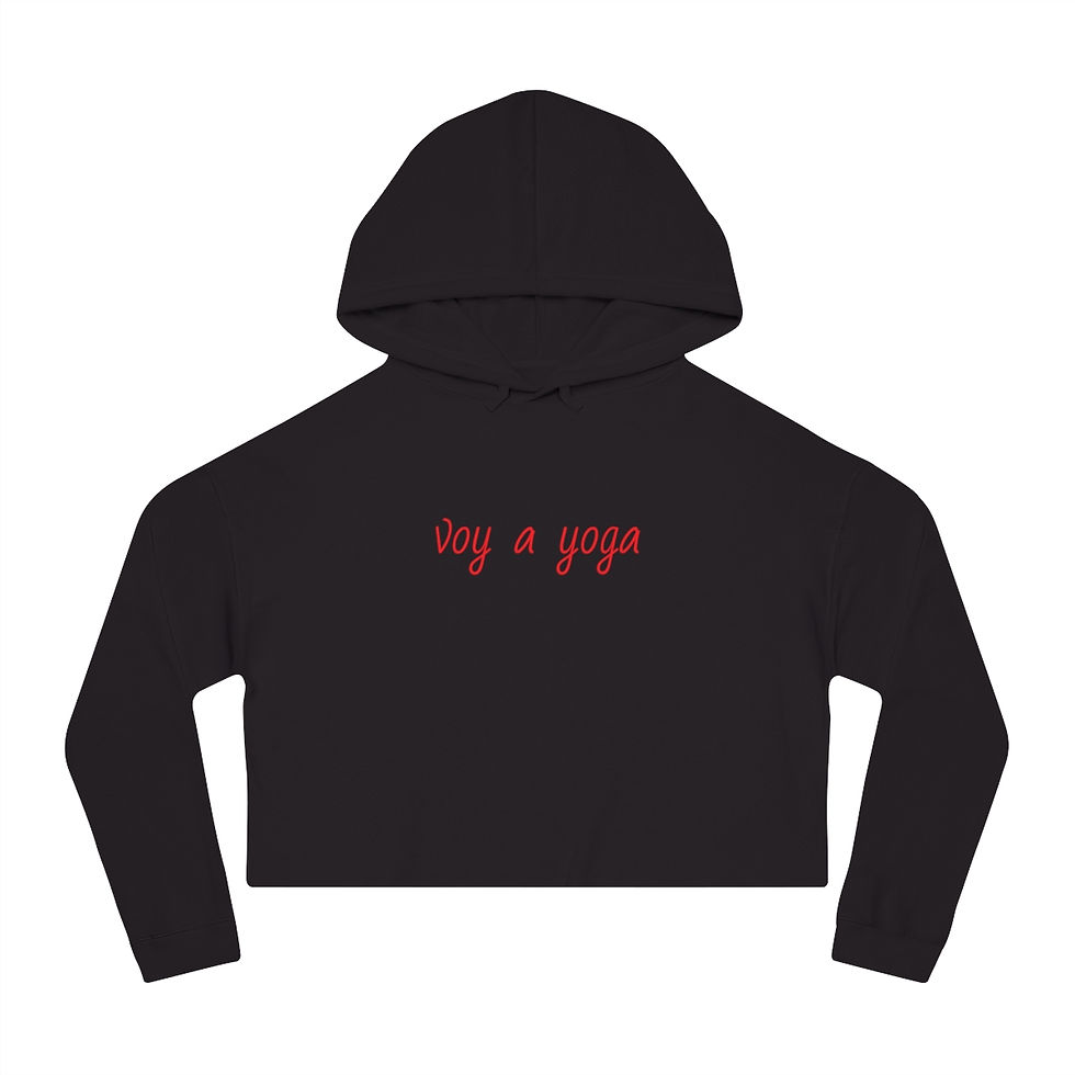 Thumbnail: voy a yoga - Women’s Cropped Hooded Sweatshirt