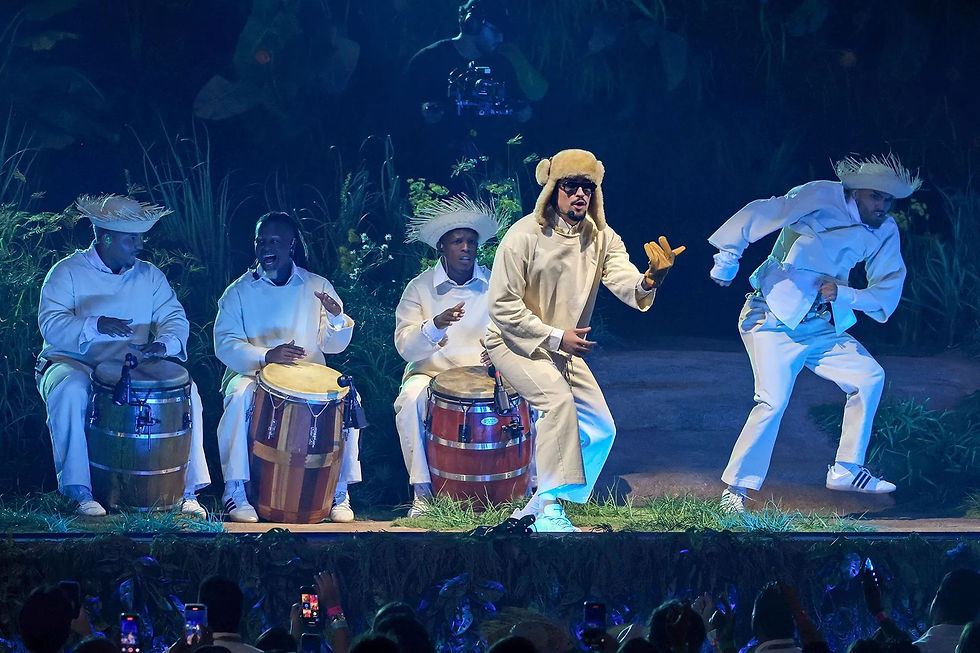 PERFORM Bad Bunny is performing songs from his latest album. After the release of his 8th album he has shown why he is the big artist he is now but many have opinions on his music and how he portrays them but why? Photo Courtesy of Kevin Mazur/Getty Images.