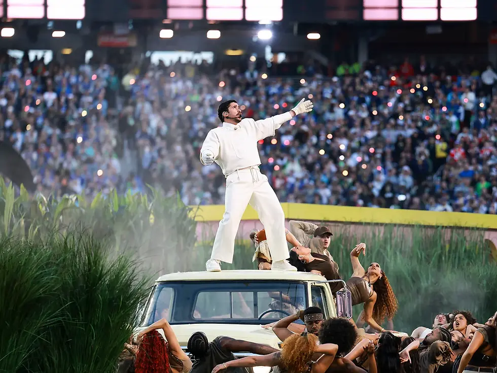 CHEER. Bad Bunny performs for the Super Bowl. The Super Bowl was very eventful, and there were many things happening during the game, a wedding, a win for the Seahawks and of course, the halftime show. Photo courtesy of The New Yorker.