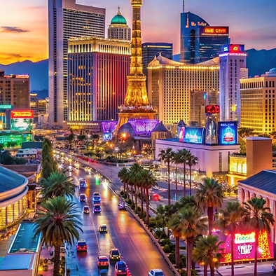 las-vegas-united-states-march-12-2019-beautiful-view-bright-colorful-las-vegas-strip-eveni