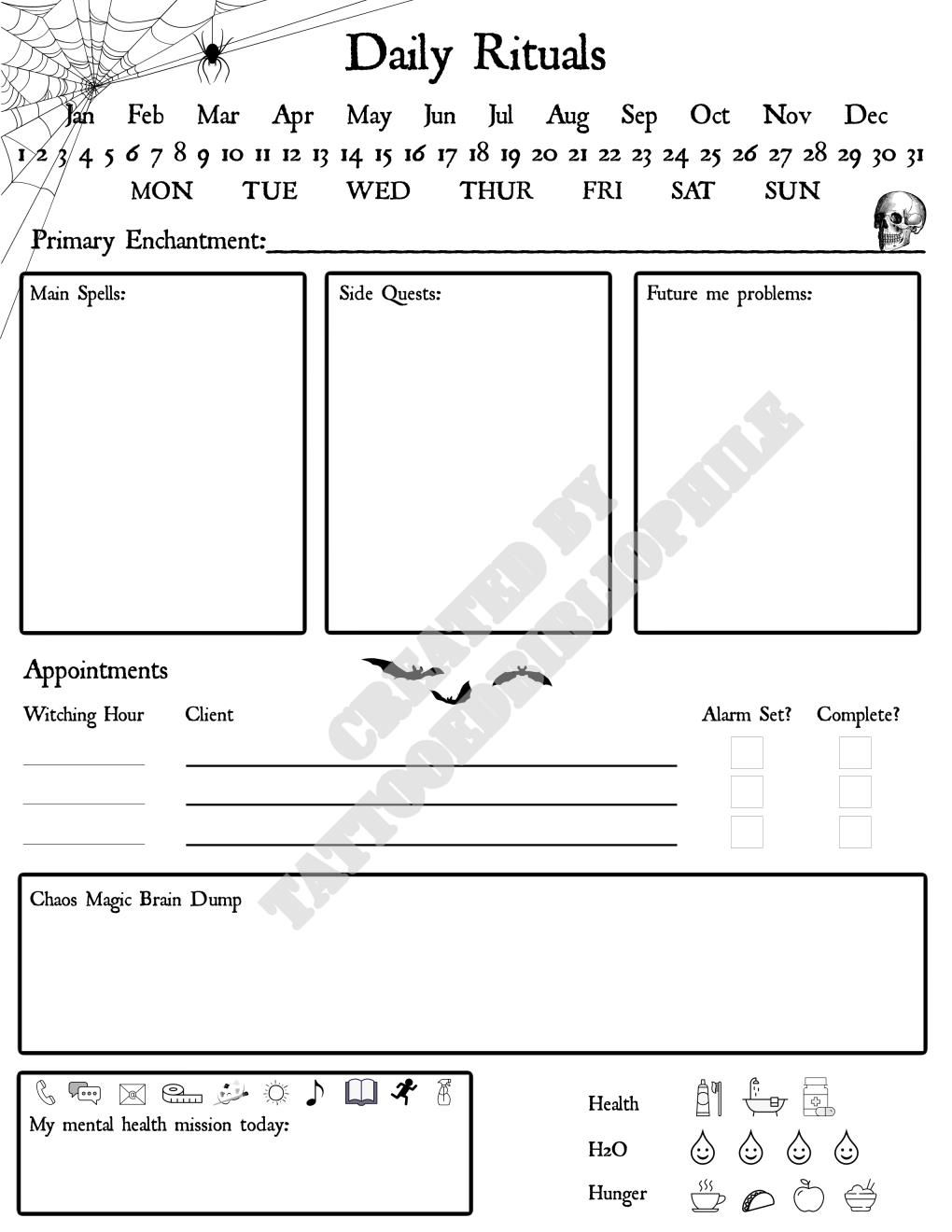 Vampire To Do List Printable