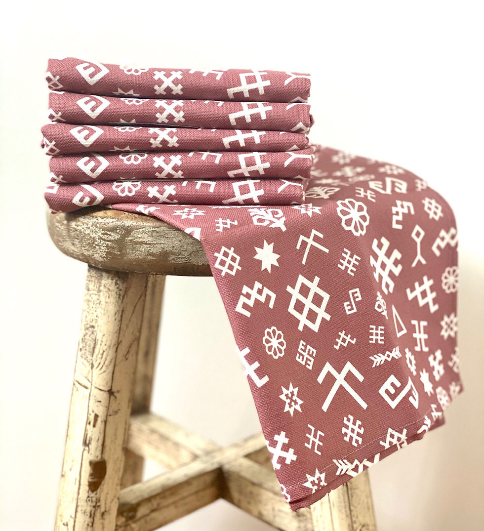 Shop the Nord Haus red and white ethnographic tea towel