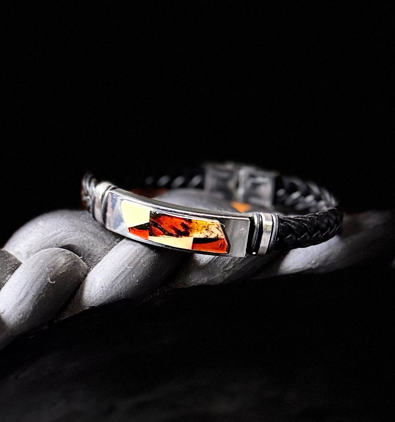 Shop the amber and leather bracelet -3 from Nord Haus Shop