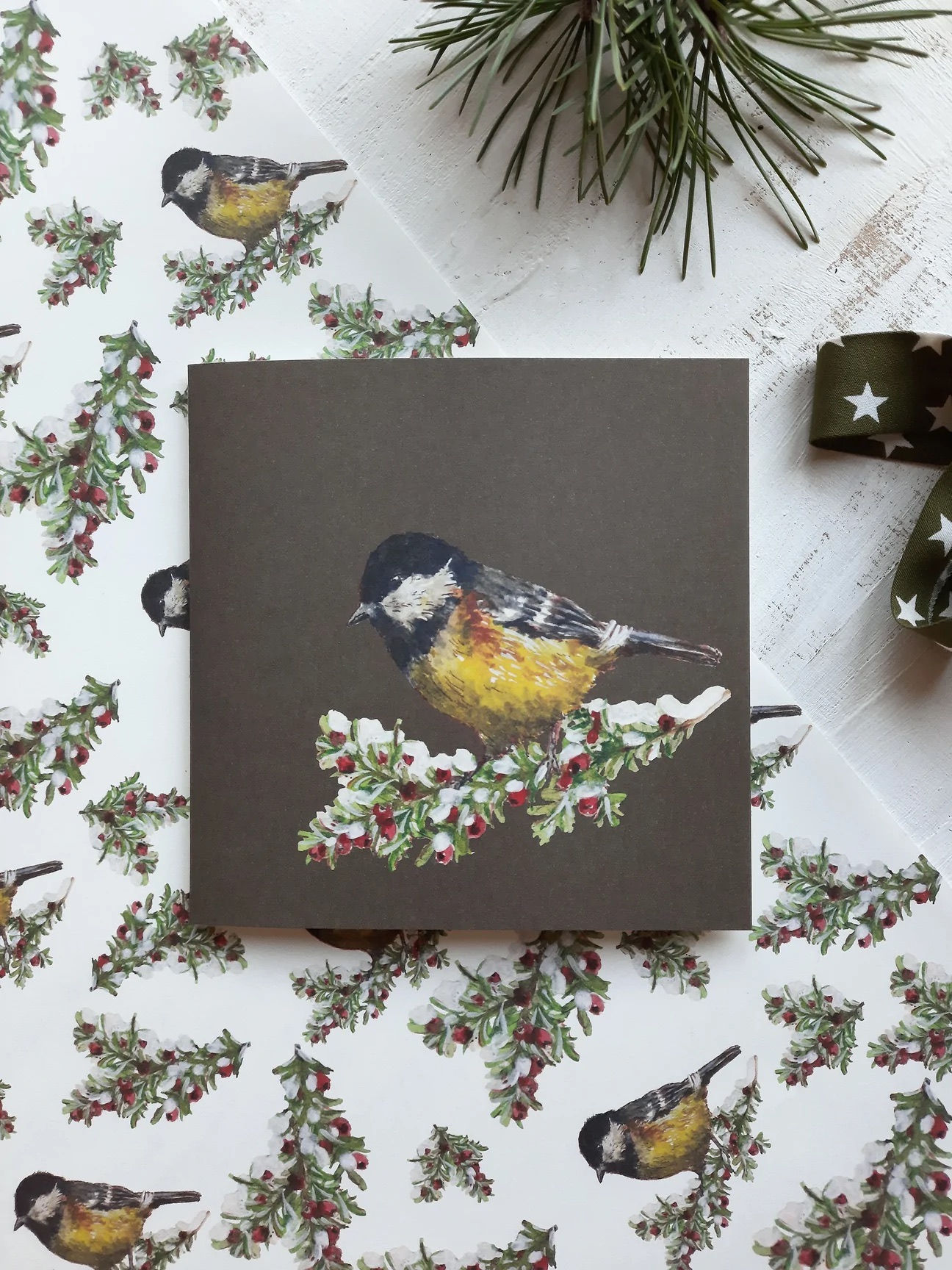 CHRISTMAS WREN Greeting Card