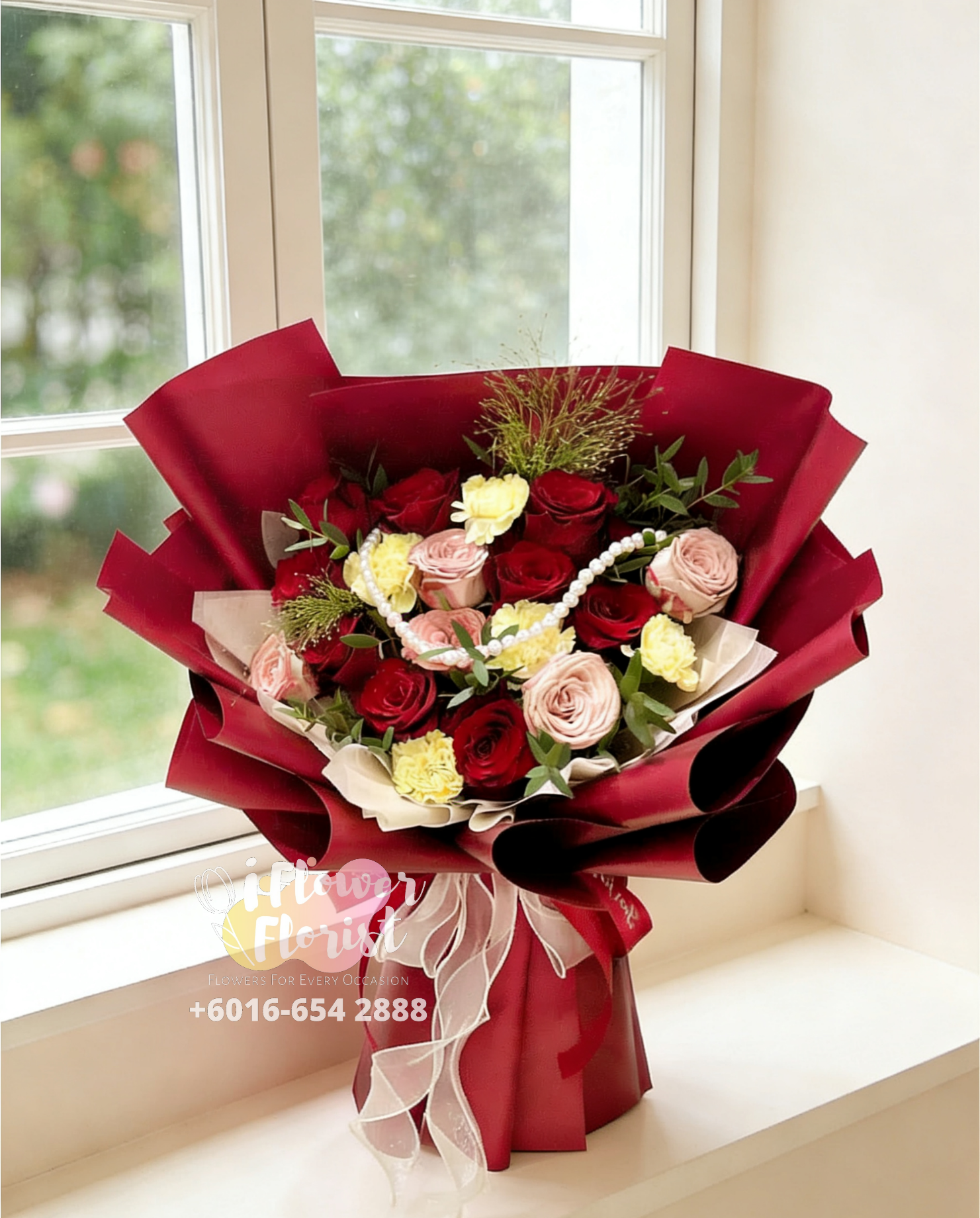 FFB 28 Red Rose & Cappuccino Rose Bouquet