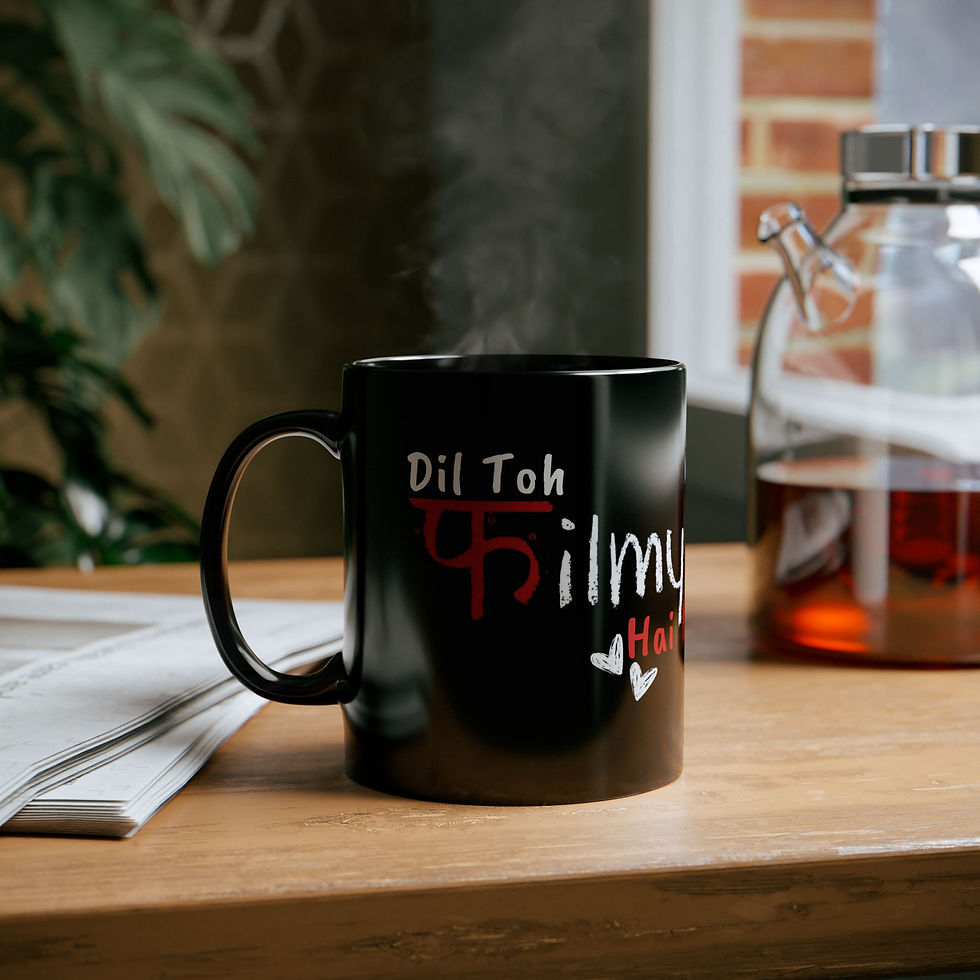 Thumbnail: Dil toh Filmy hai l Bollywood lover l Desi l Chai Lover l Black Mug (11oz,15oz)