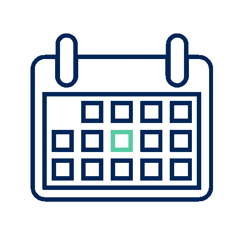 Animated calendar & clock icon showing OmniReach’s social‑media post‑scheduling service.
