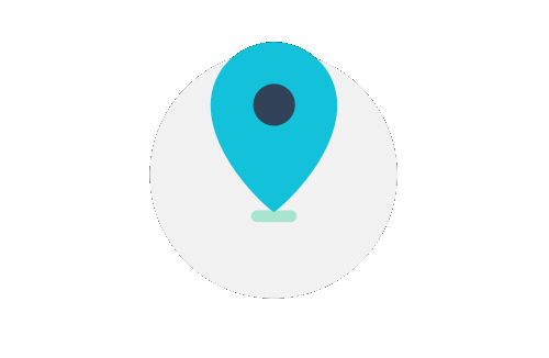 Animated map location pin representing local business visibility and service area targeting