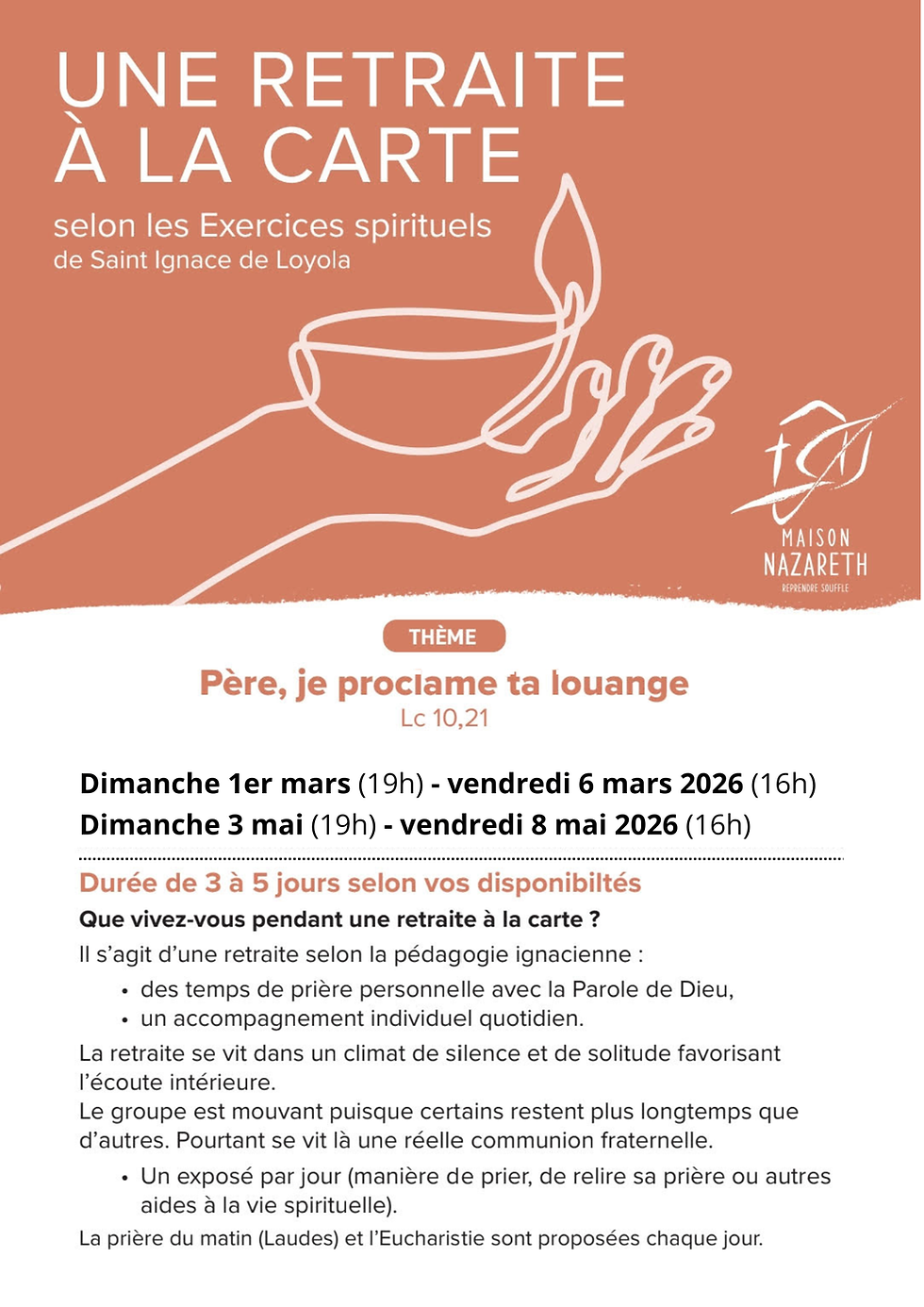 Prochaines retraites à la carte