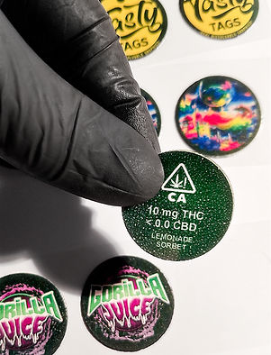 Tasty Tags Cannabis Infused Sublingual Front and Back