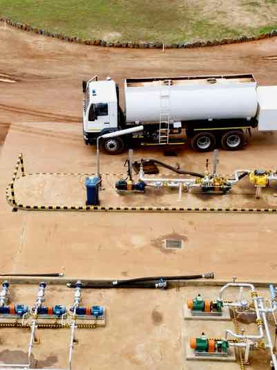 Tanker distributing bioethanol ad renewable fuel in Africa