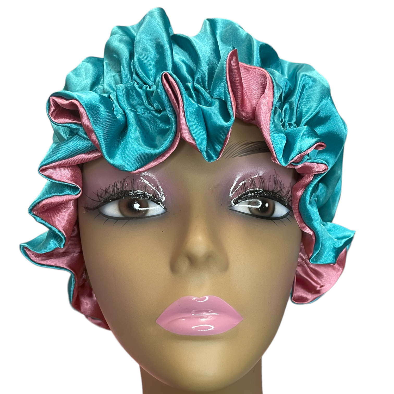 Kids Teal and Pink Bonnet 