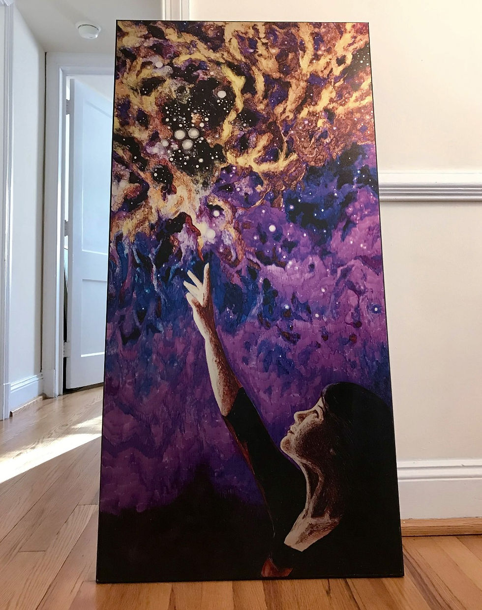 Thumbnail: "Reaching" Oversized Mounted Aluminum Print, 23x47