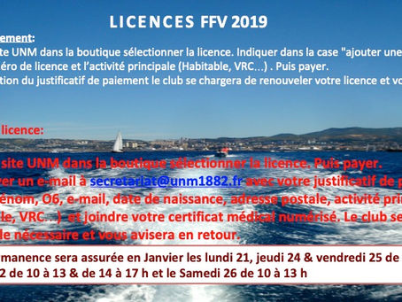 FFV LICENCES 2019