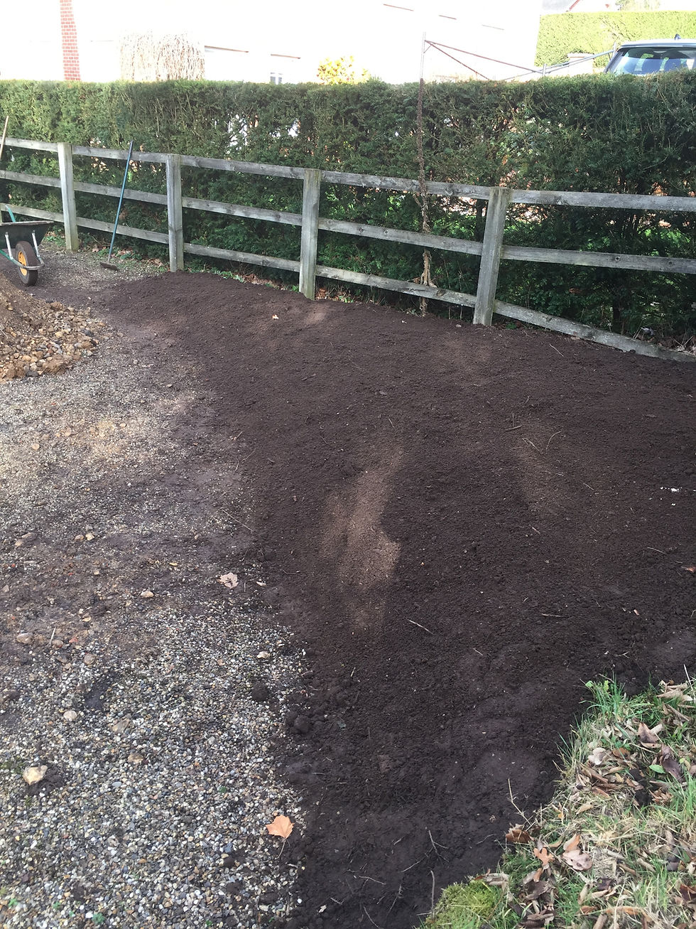 Meadow extended onto drive in Groton