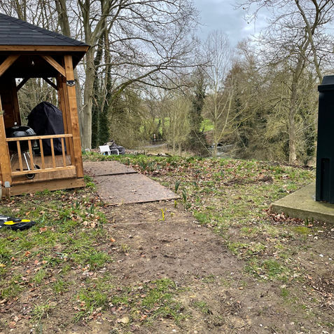 Wickham Market, Suffolk. Composite decking before job carried out