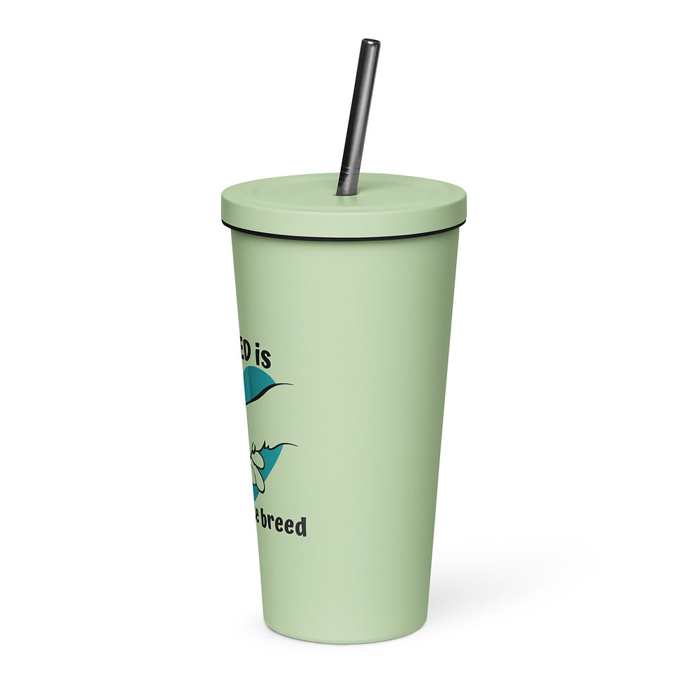 Thumbnail: Rescued is my Fav Breed Insulated Stainless Steel Tumbler with Straw