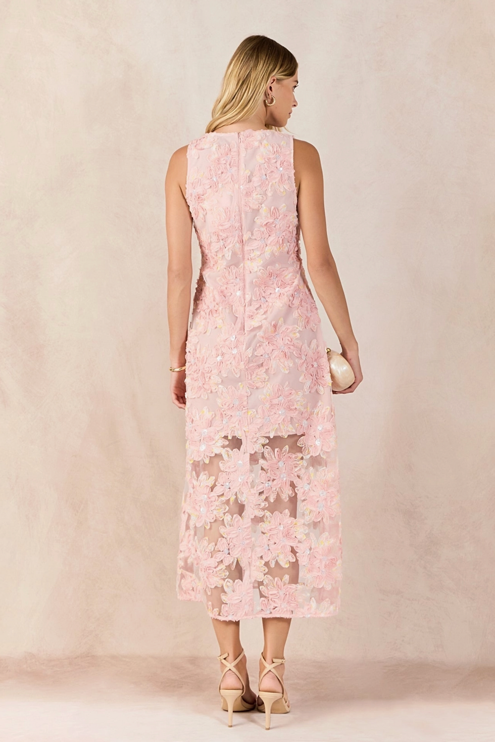 Thumbnail: Textured Sleeveless Maxi Dress