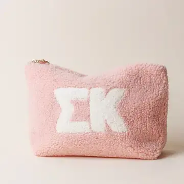 Thumbnail: Sorority Greek Letter Teddy Pouch - Blush